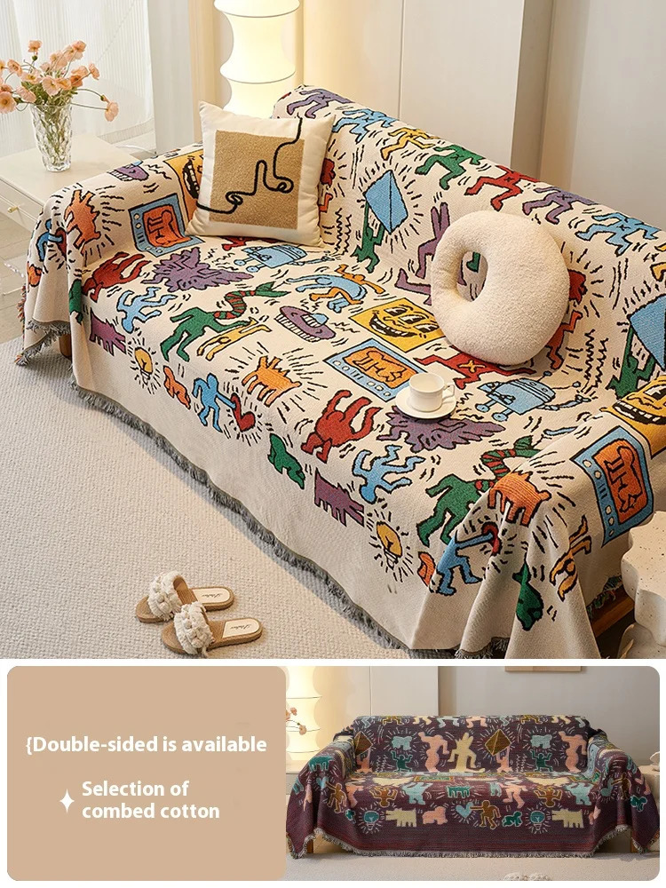 Sofa Cushion Cloth Double Sided Sofa Cover Thick Non-Slip Sofa Cover Full Cover Knee Blanket Cover Cloth Sofa Blanket 250221