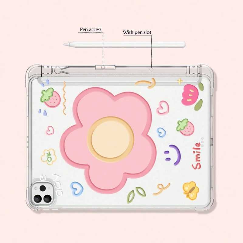 For iPad Case iPad 10th Gen 12.9 4th 5th 6th Air 4th 5th 10.9 Pro 11 2nd 3rd 4th iPad 10.2 with Pen Slot TPU Transparent Cover Z250222