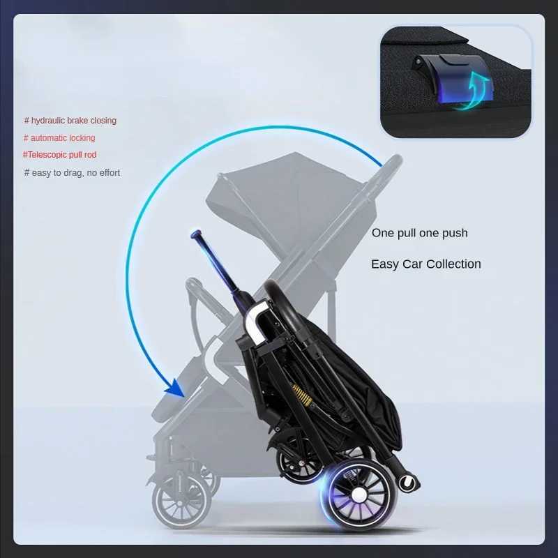 High Landscape Shock Absorption Baby Stroller Portable Travel Folding Prams Sit and Lie Down in Both Directions Baby Carriage XJ250623