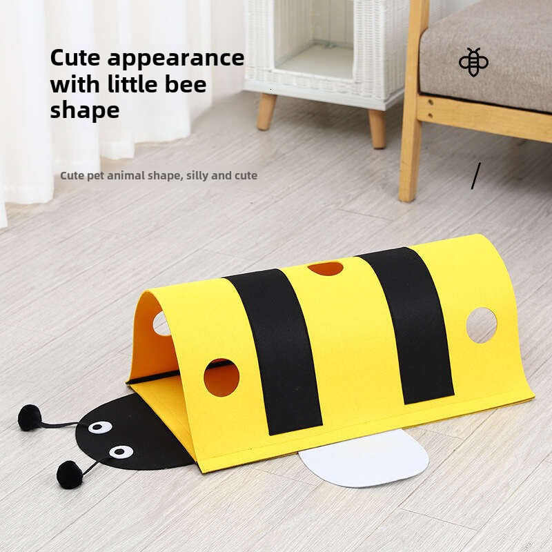 Self-Soothing Magic Patch Bee Toys with Detachable Cat Tunnel for Pets
