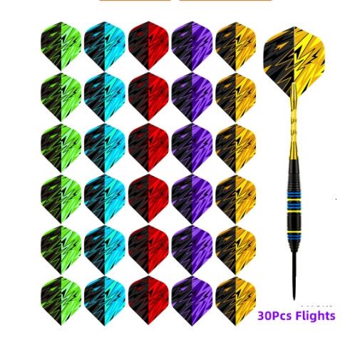 30Pcs/Set Standard Dart Flights Professional Darts Accessories Kit PET Flight Durable Feather Replacement Tail Wing