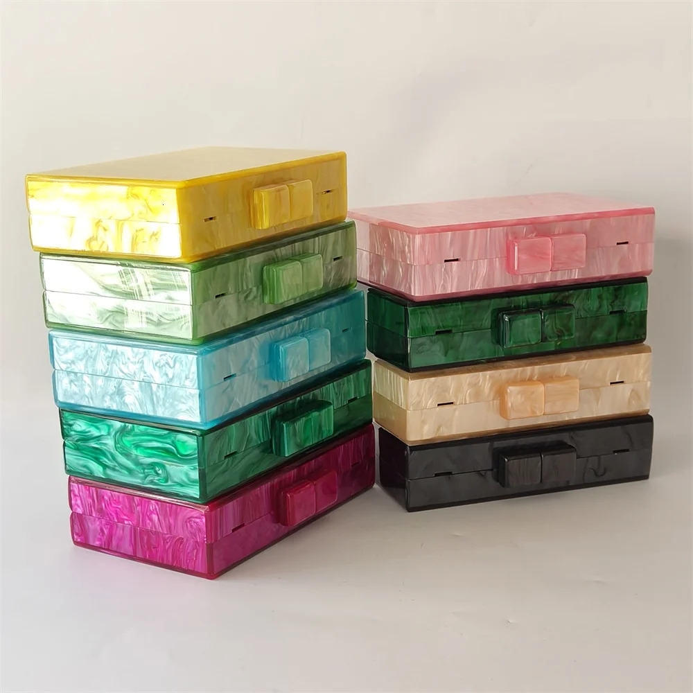 Many Candy Pearl Acrylic Box Clutches Evening Bag For Bridal Wedding Party Beaded Clutch Mini Female Beach Purse And Handbag 250221