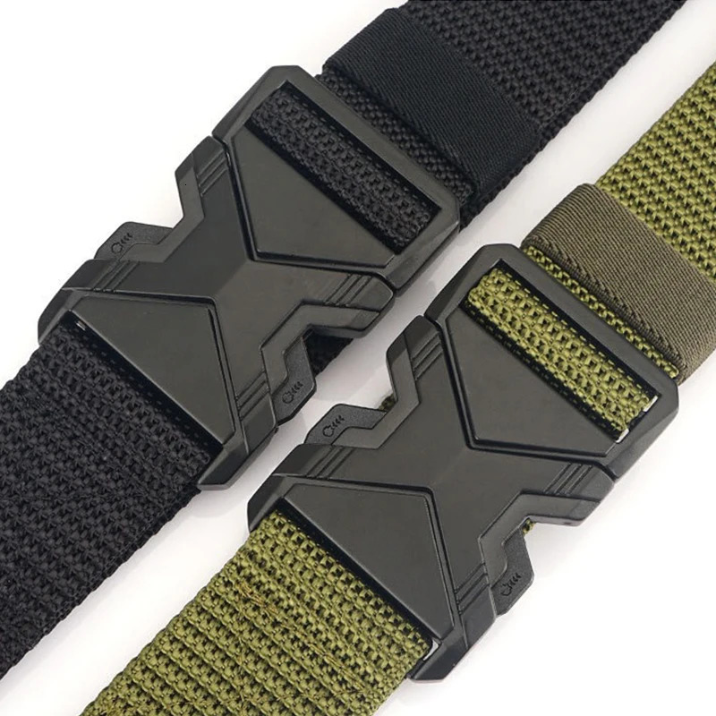 The Type of Buckle Can Be Inserted Breathable Elastic Lightweight Military Quick Release Mens Belt Adjustable Canvas 250213