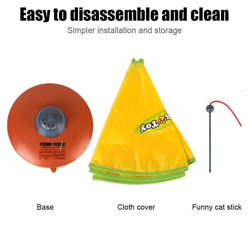 4 Speeds Motion Undercover Mouse Fabric Moving Feather Interactive Pet For Kitty Automatic Electric Cat Toy Plate