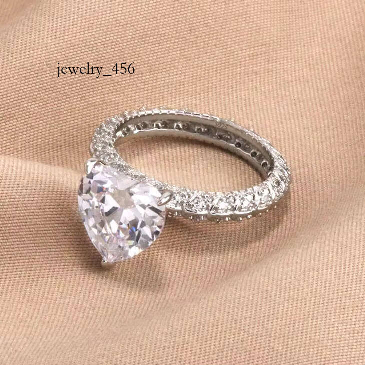 FOXI Factory Sterg Sier Promise Rhodium Plated Heart 4CT VVS D Moissanite Wedding S Aurora Rings Fine Jewelry