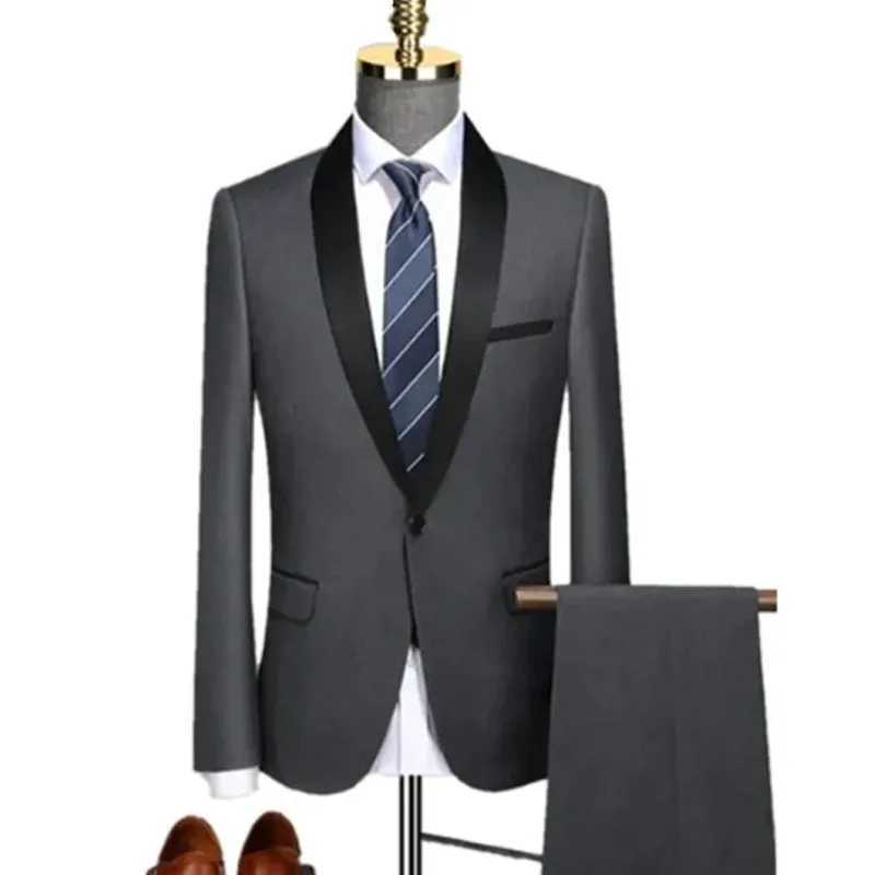 Mens 3-piece formal ultra-thin tailcoat promotion set mens groom wedding jacket high-quality mens clothingXJ250222