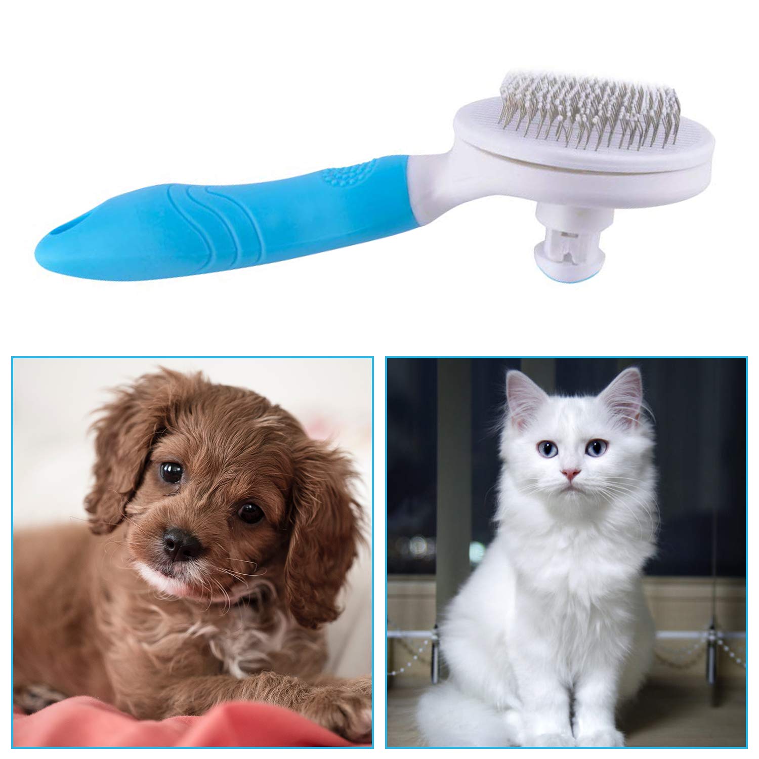 2026 New Self-Cleaning Rake Brush Pet Skin Friendly Cat Suitable For Dog Cat Grooming Brush Tool To Remove Loose Bottom Mat Free Shipping