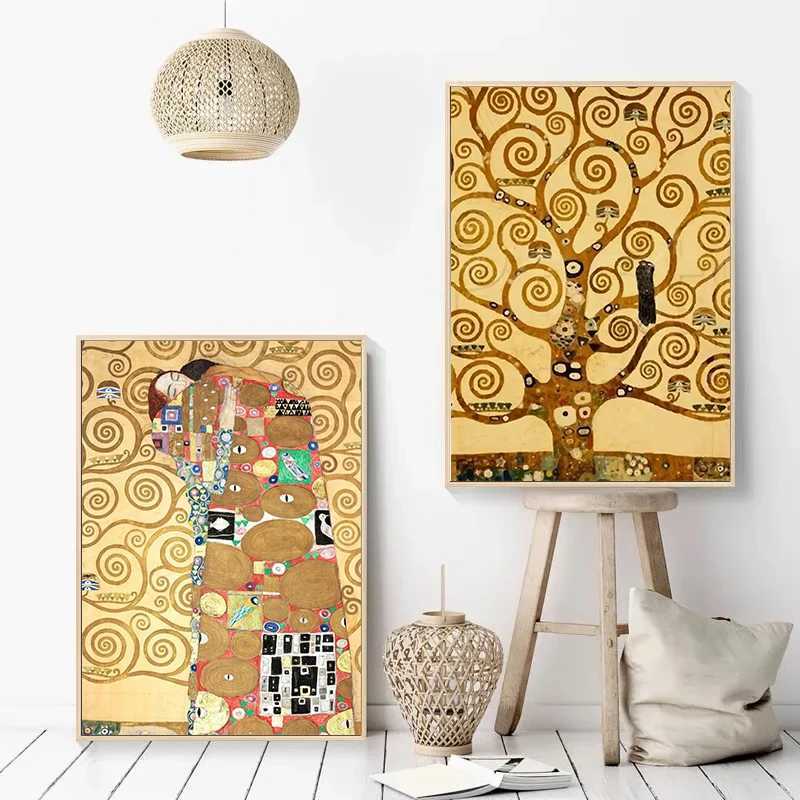 ic Gustav Klimt Abstract Figure Artwork Tree of Life Poster Canvas Painting and Prints Wall Pictures The Decor Gift Y250218