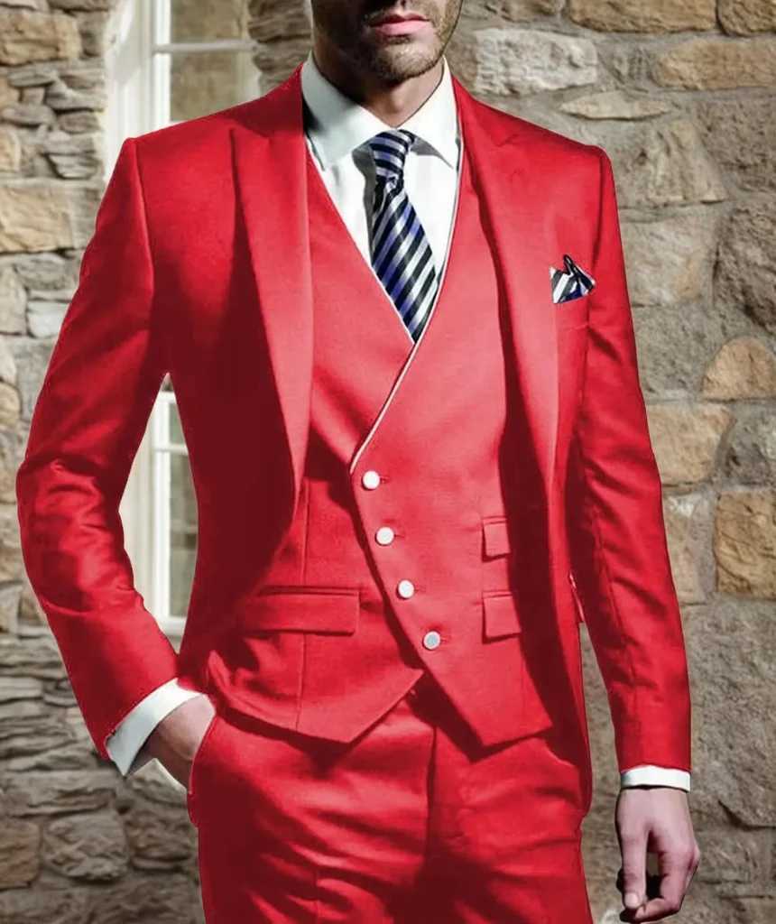 Men Suits for Wedding 3 Pieces Blazer Vest Pants Peak Lapel Slim Fit Suit Elegant Tuxedos for Wedding Business Evening PartyXJ250222