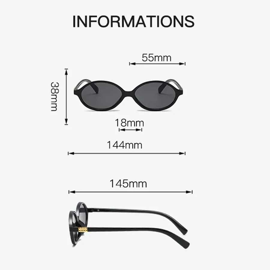 New Oval sunglasses For women Fashion Brand Black Small Frame Sun Glasses Female Retro Clear Lenses Eyewear La Tren UV400XJ250222