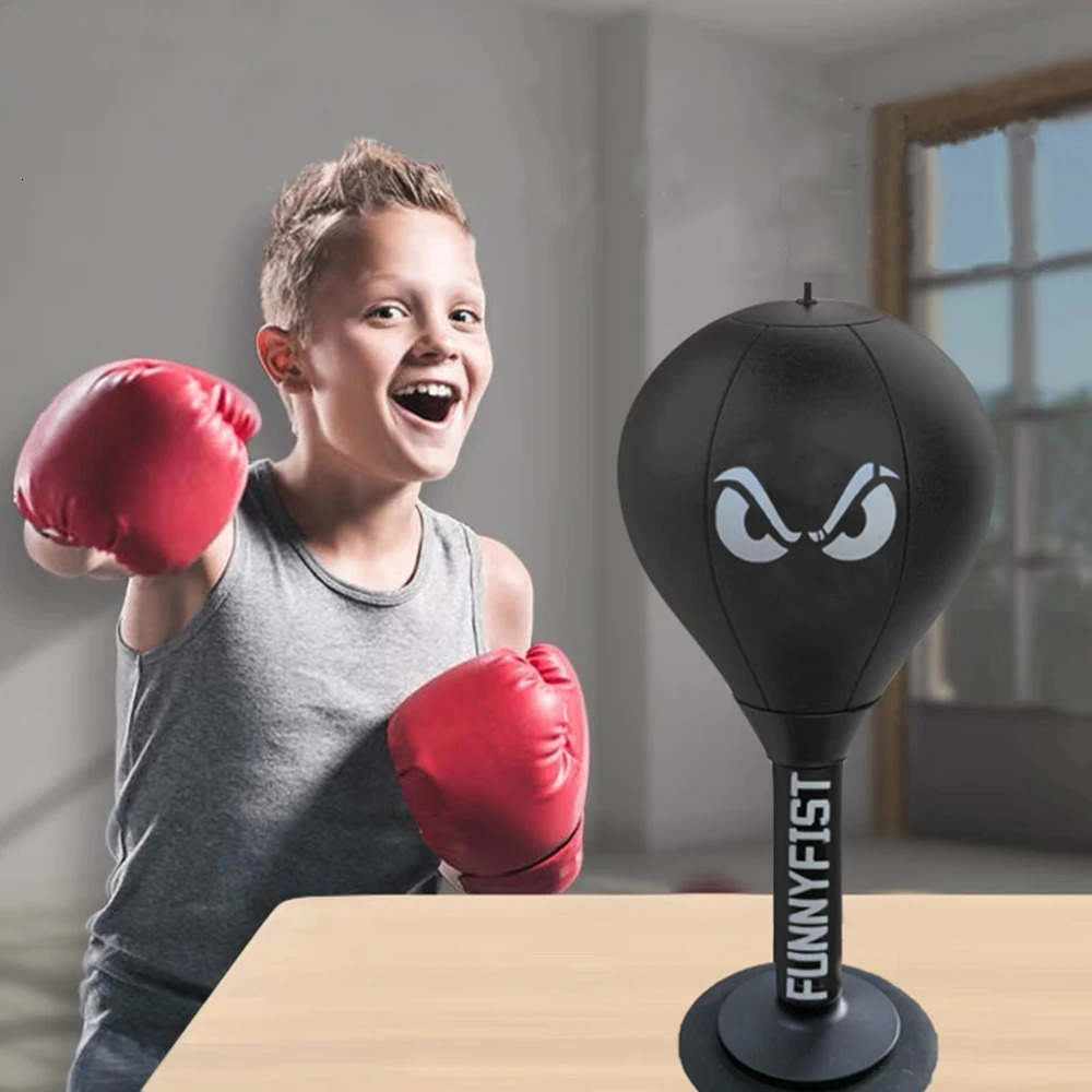 Stress Relief Boxing Bag Suction Cup Base Speed Ball Inflatable Foam Spring Fighting Speed Reflex Training Fitness Equipment 250221