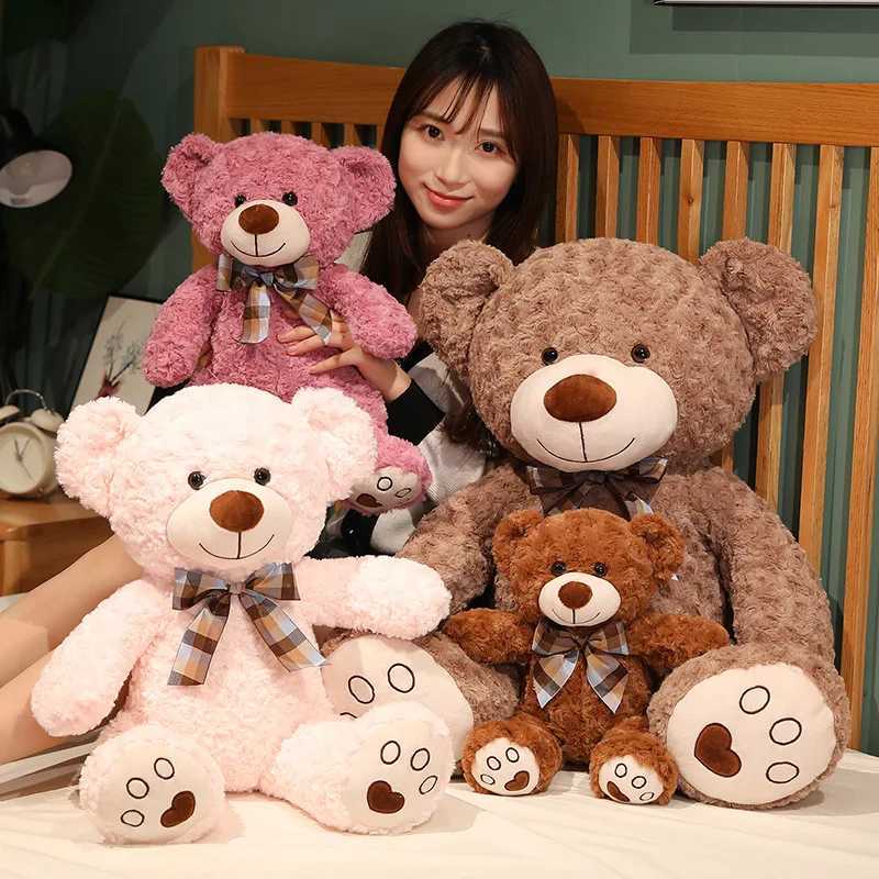 35/50/60CM Cute Classic Teddy Bear Plush Toys Kawaii Bow Tie Bear Plushie Pillow Stuffed Soft Dolls for Kids Girls Lover GiftsT250222