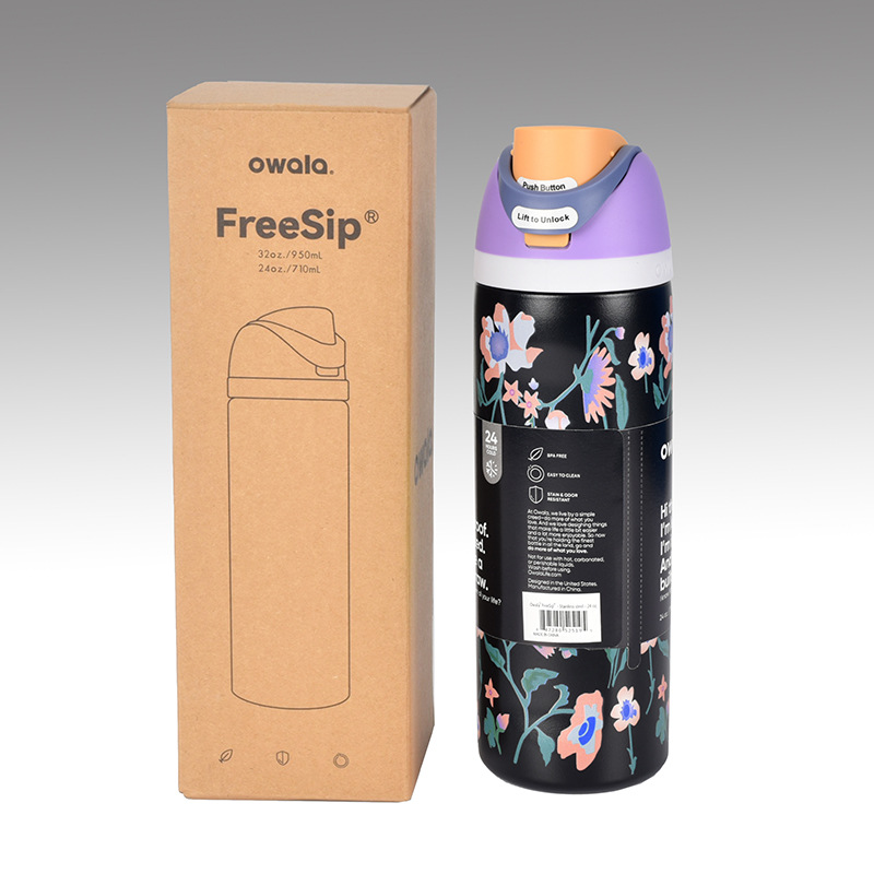 Owala Design Water Bottles 24oz 32oz Cat Cups Vacuum Flasks Thermoses Water Bottles Drinkware Thermo Stainless Steel Tumbler Thermal Original Cold Cof