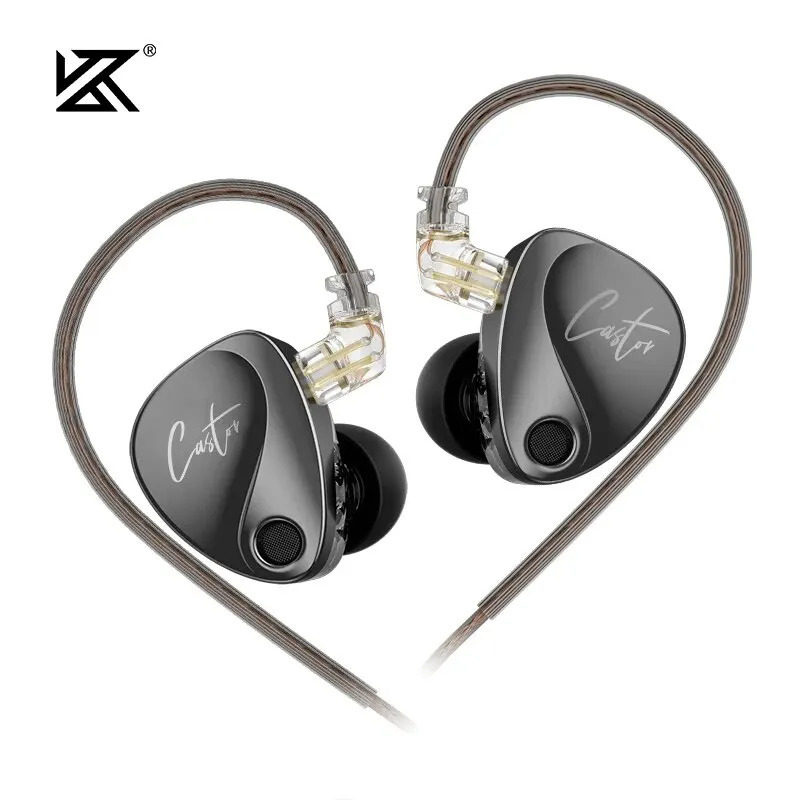 Castor In Ear HiFi Earphone 2DD Dynamic High-end Tunable Balanced Armature Earphones Monitor Headphone Cancelling Earbuds 250221
