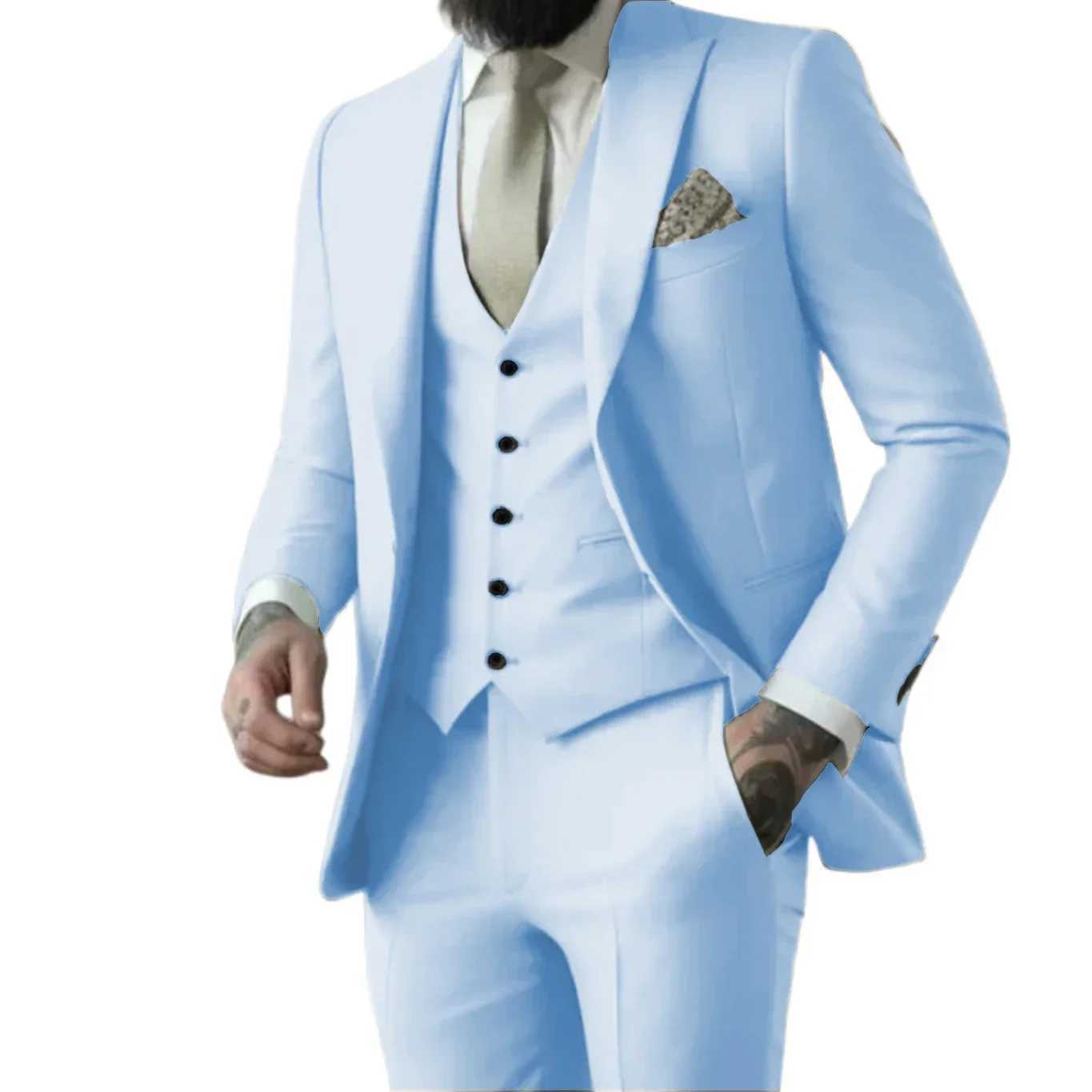 Male Suit3 Pieces Blazer Vest and Pants SetMens Designer Clothesthree-piece Groom SuitMens Suit for WeddingXJ250222