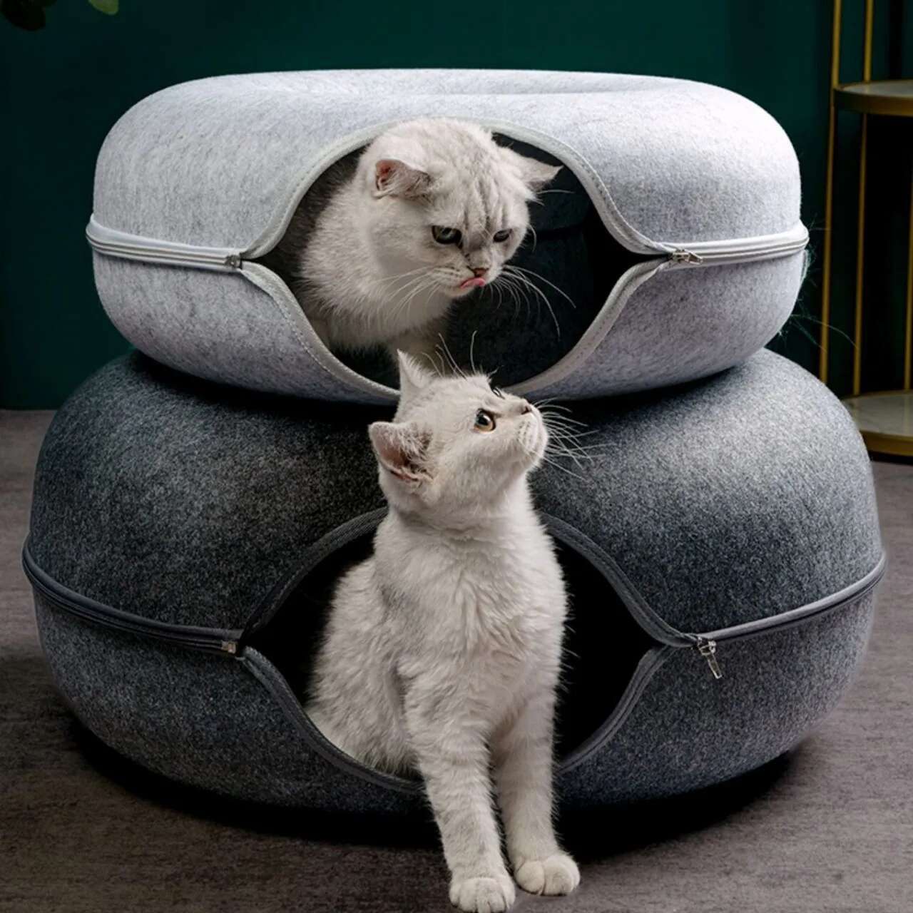 Donut Bed Interactive Tunnel Pet Felt Indoor Toys Cats House Kitten Training Toy Cat Kennel Pets Supplies