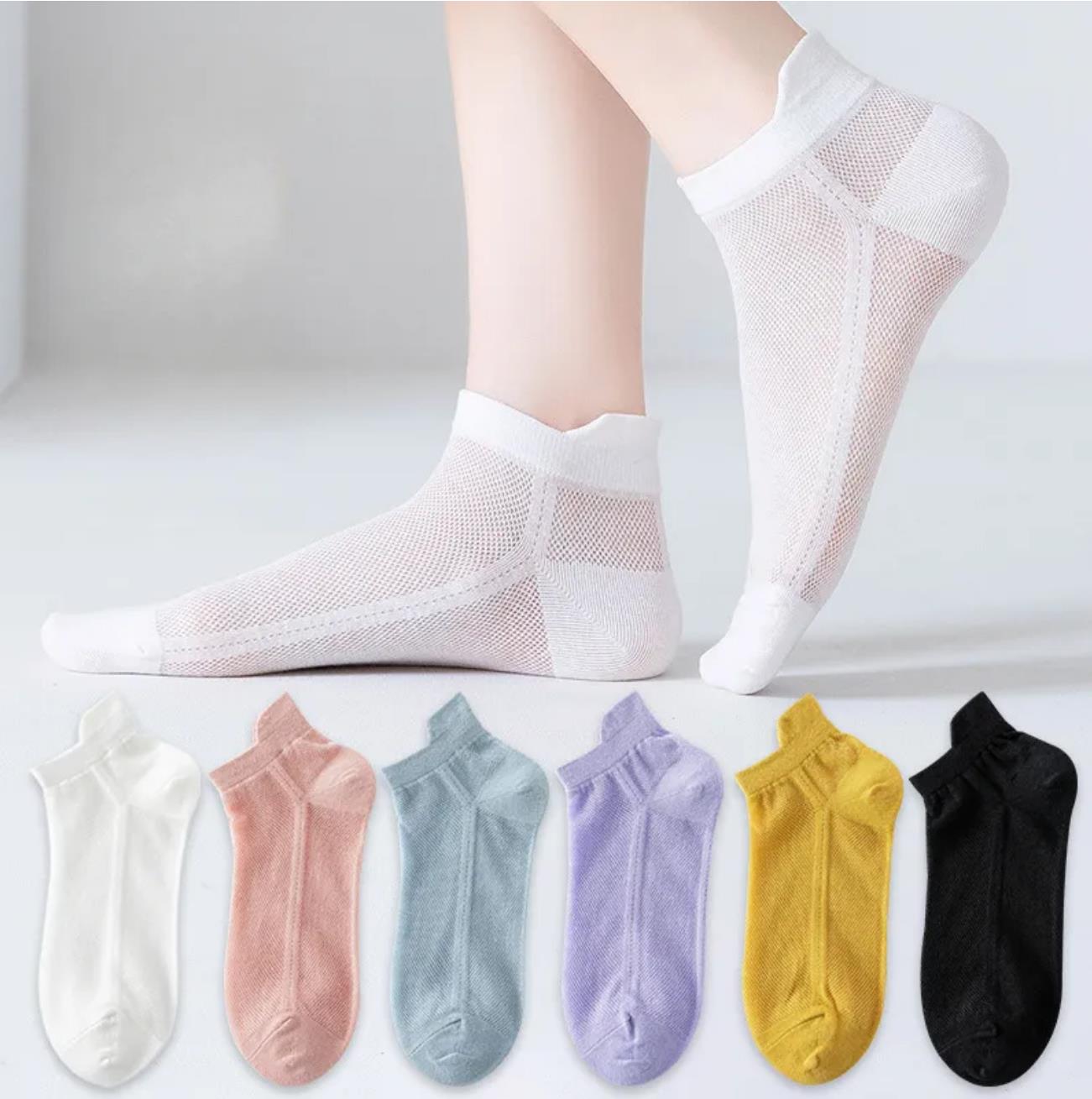Maryya OC 6001 Womens Athletic Socks Sports Wear Mesh Breathable Short Socks for All Seasons Thin and Sweat Absorbent Fashion Anti Friction