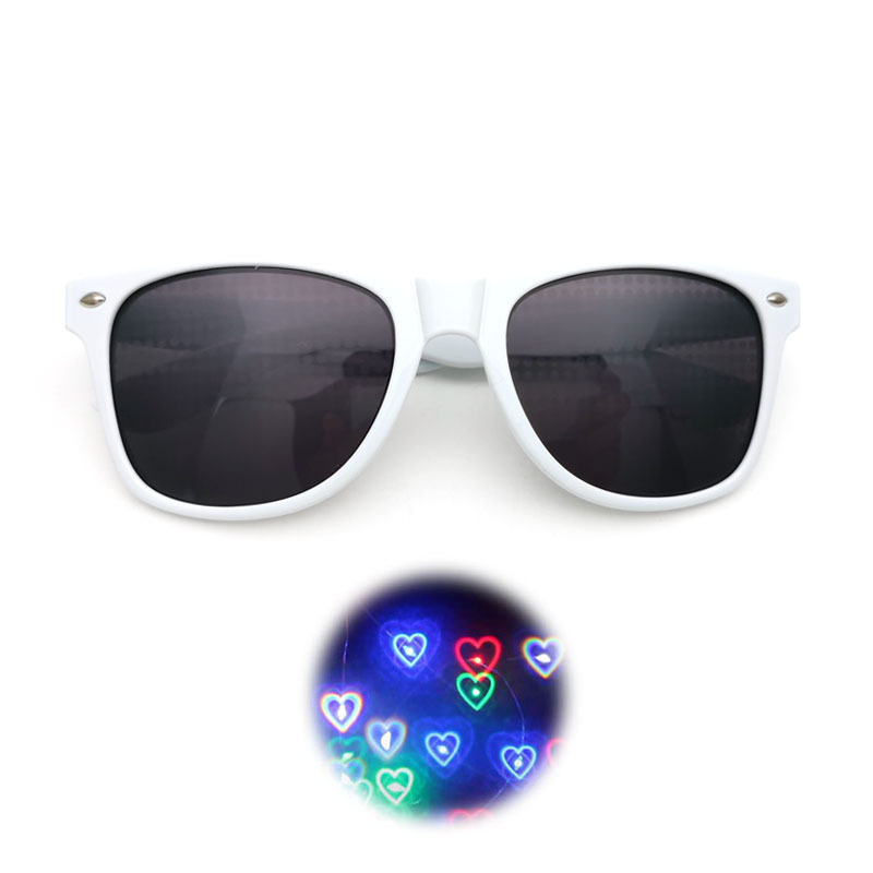 Black tech internet celebrity Valentine's Day gift, love light diffraction special effects glasses, creative fireworks sunglasses