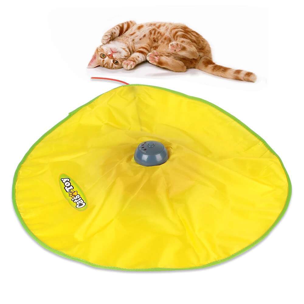 4 Speeds Motion Undercover Mouse Fabric Moving Feather Interactive Pet For Kitty Automatic Electric Cat Toy Plate