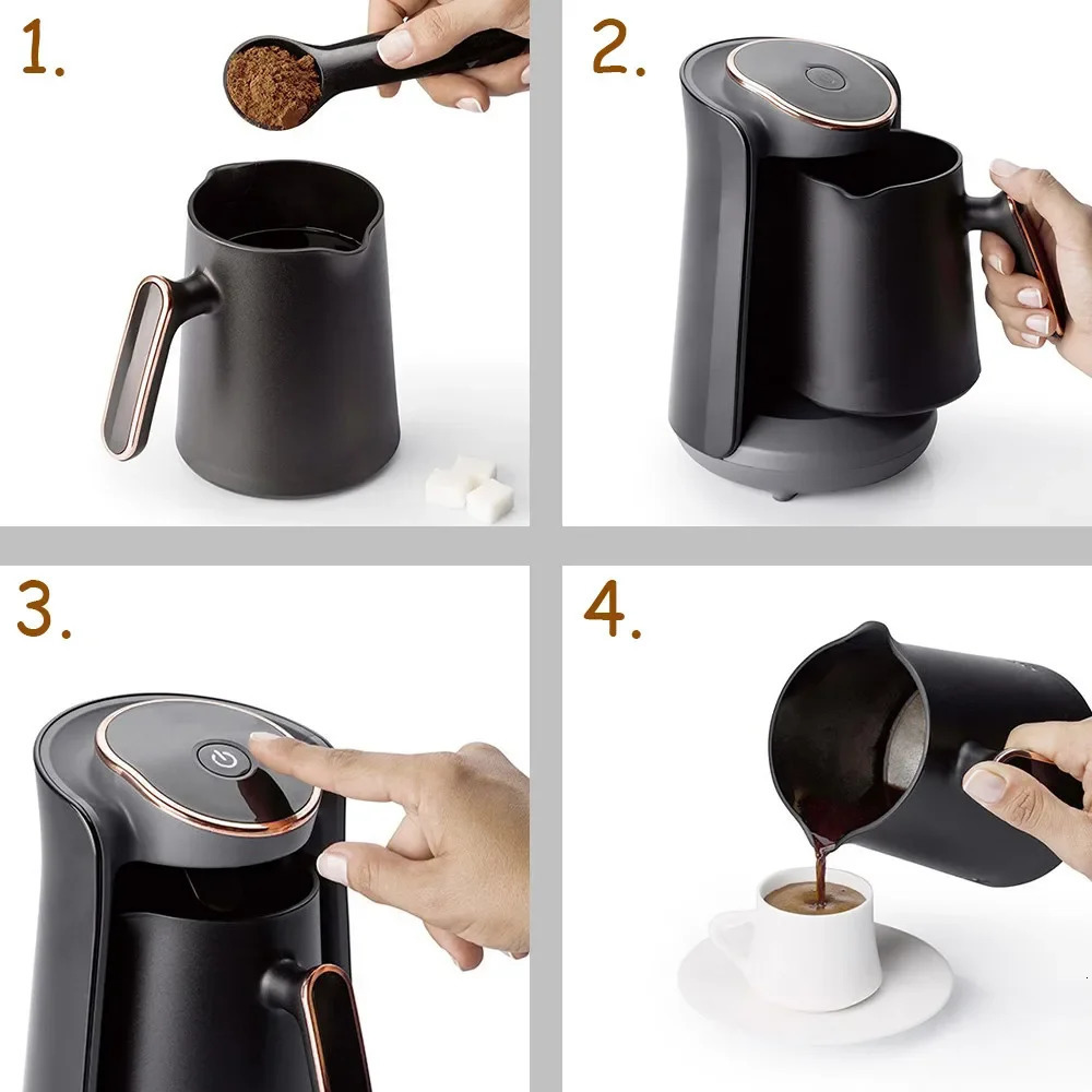 600W Cordless Coffee Maker 0.5L Coffee Pots Moka Pot Semi-automatic Turkish Coffee Maker Thermal Cup Mini Coffee Machine Office 250221