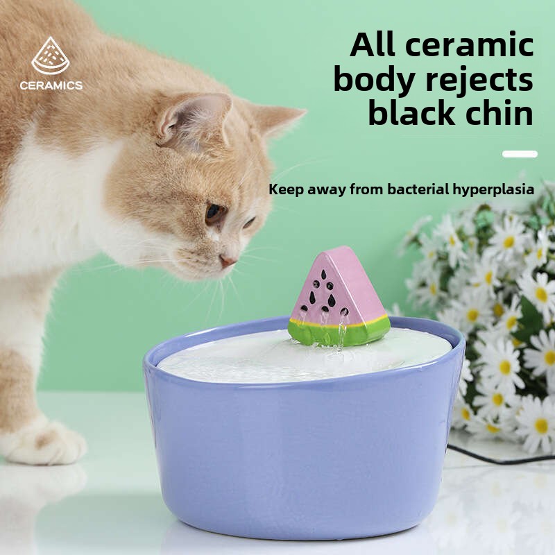 Pet Friendly Swan Design Ceramic Electric Fountain - Hygienic Drinking Solution with Ergonomic Neck Support for Cats