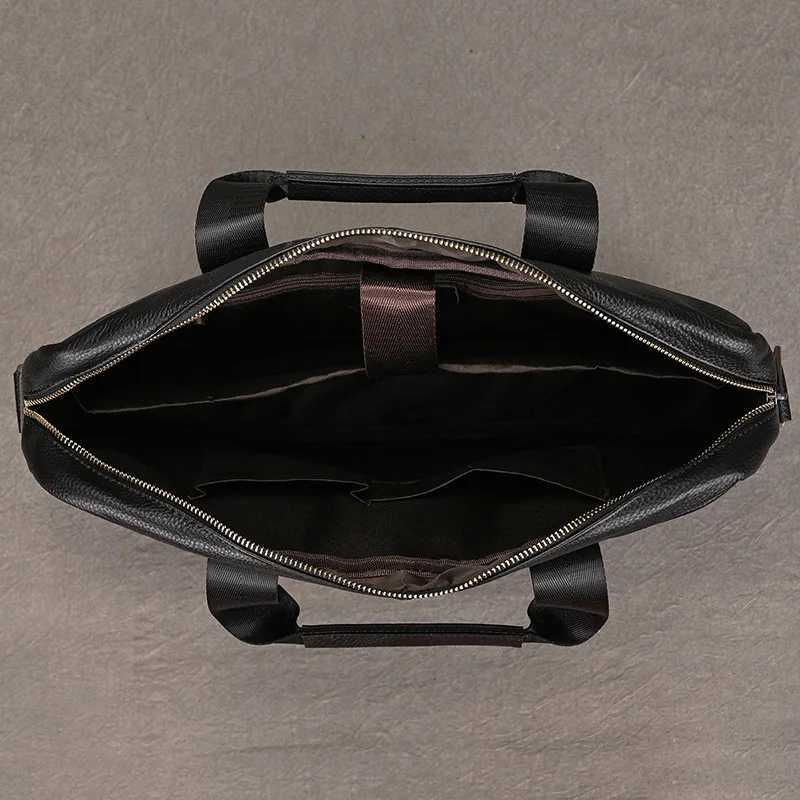 Newsbirds Leather Men Briefcase Doctor Layer Business Man Laptop Bag 15 6 inches Genuine Leather Computer Bags Men Tote Bag Z250220-1