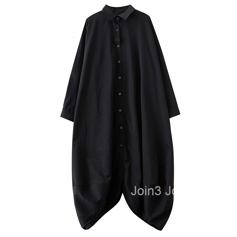 Spring and Autumn New Fat MM Loose Casual Large Edition Shirt Skirt Fashion Bottom Irregular Dress