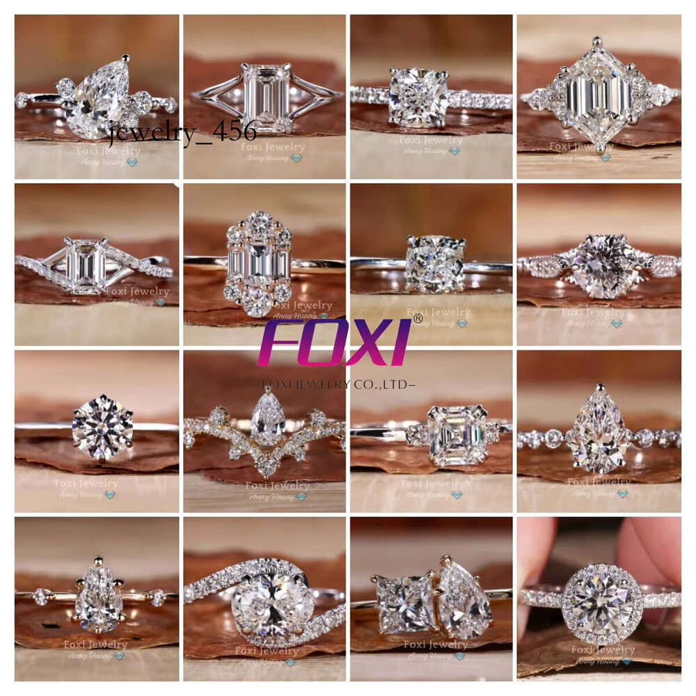 Factory Price Solid Sier Elongated Cushion Cut VVS Solitaire Engagement Custom Moissanite Wedding Ring