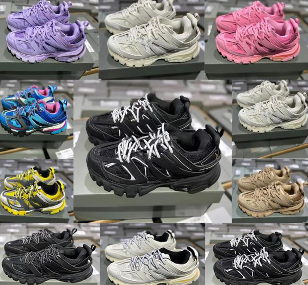 Track LED Sneaker shoes track 3 3.0 Designer Shoes Men Women Triple white black leather trainers sports Tracks Jogging Walking With Box size 35-45 FGT