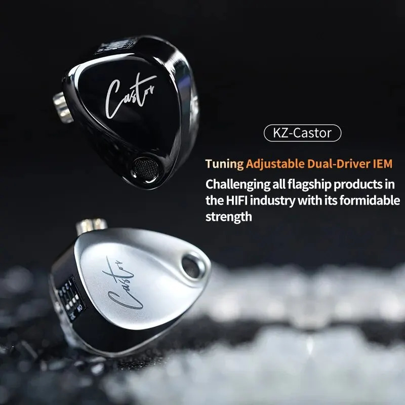 Castor In Ear HiFi Earphone 2DD Dynamic High-end Tunable Balanced Armature Earphones Monitor Headphone Cancelling Earbuds 250221