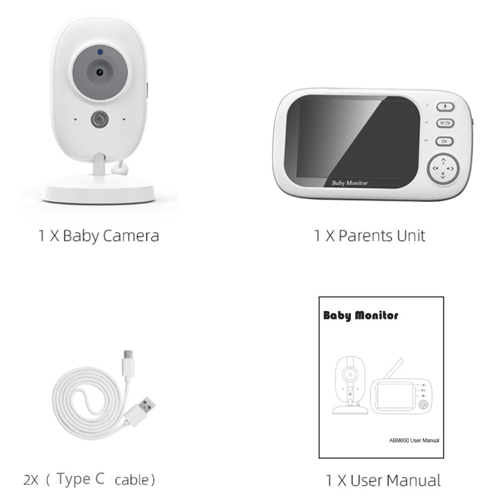 35 Video Baby Monitor 24G Mother Kid 2 Way Audio Talk Night Vision Security Cameras Surveillance Cam With Temperature 250221