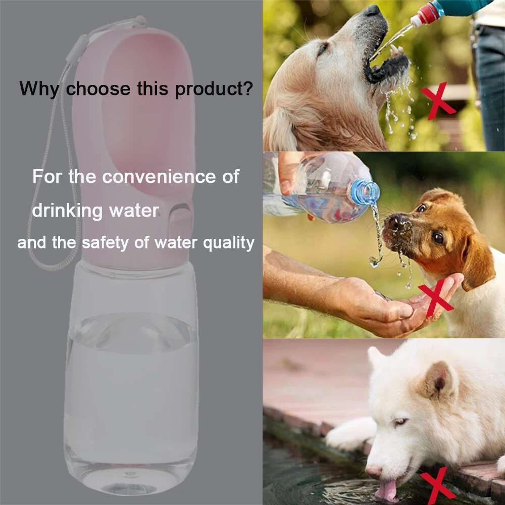 550ml Pet Dog Bottle Portable Drinking Feeder For Dogs Cat Travel Walking Chihuahua Labrodor Water Bowls Puppy Supplies