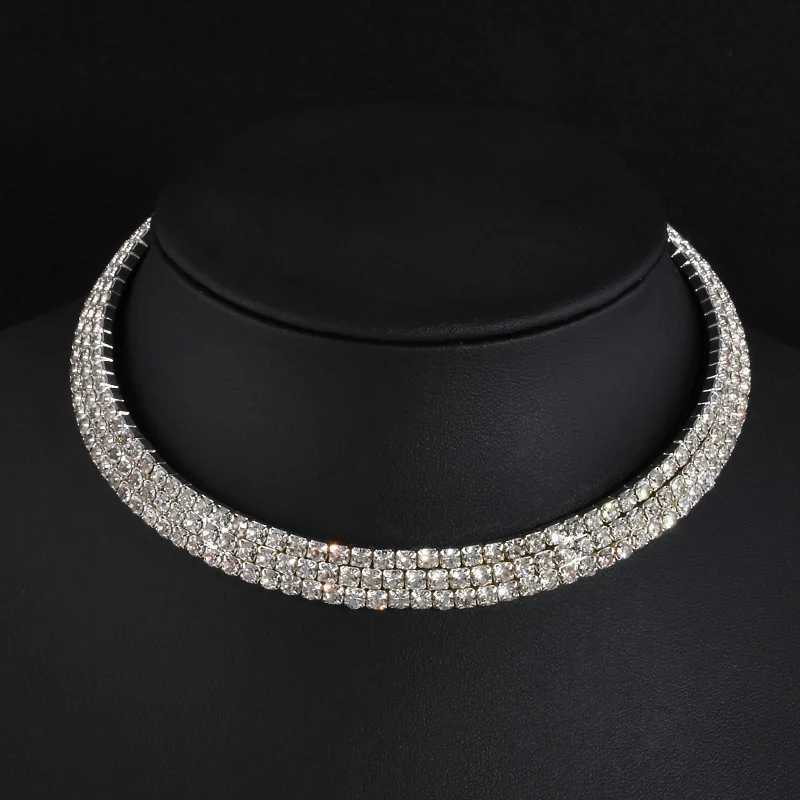Rhinestone Choker Necklaces Torques Collar Women Statement Jewelry Girl Imitation Pearls Necklace 5 Styles XJ250708