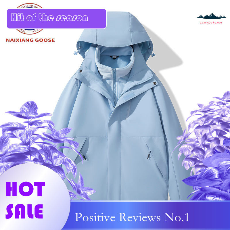 Ddmyoutdoor Outdoor Assault For Couples Three In One Detachable Inner Liner Two Piece Set New Solid Color Warm And Thick Mountaineering Suit Jackets