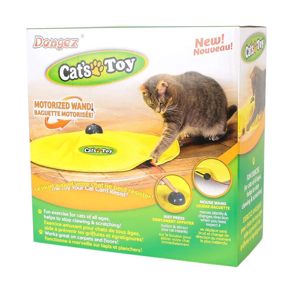 4 Speeds Motion Undercover Mouse Fabric Moving Feather Interactive Pet For Kitty Automatic Electric Cat Toy Plate