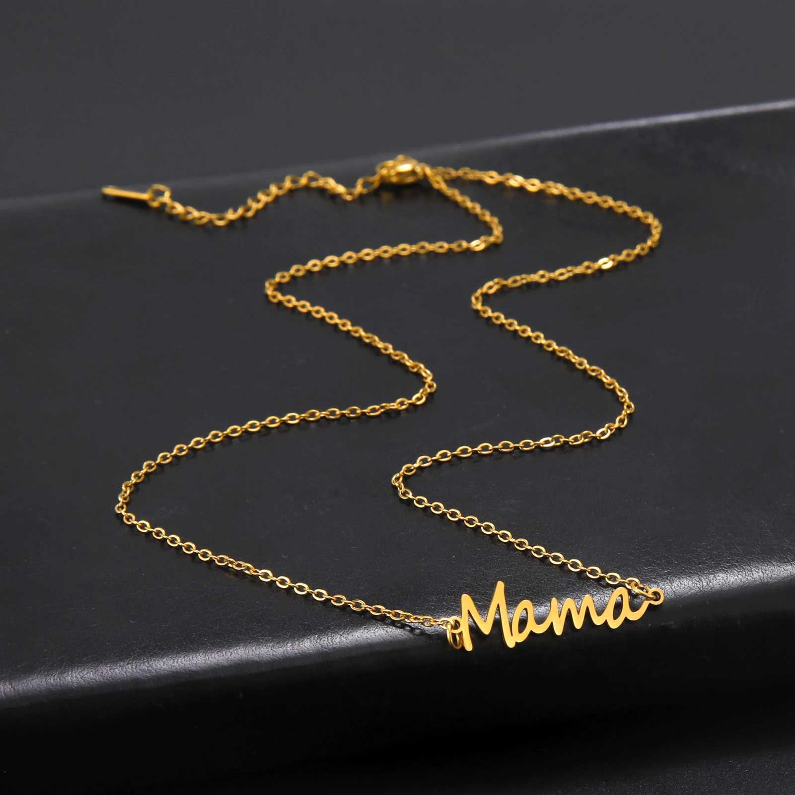COOLTIME Mom Letters Pendant Necklace for Mom Stainl Steel Charm Clavicle Chain Choker Mothers Day Jewelry Birtay Gift W250221