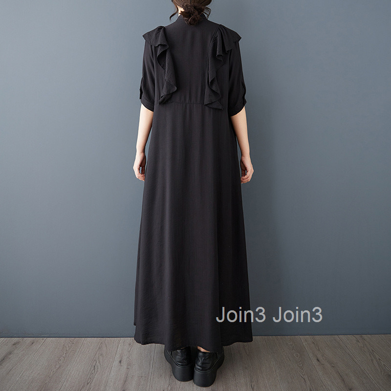 Spring/Summer New Yamamoto Dark Lotus Leaf Edge Collar Dress Loose Temperament Shirt Long Dress