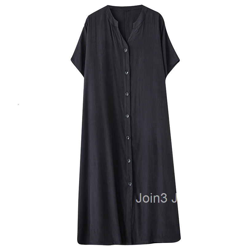 Spring/Summer New Short sleeved Shirt Dress Fashionable Loose Large Size Look Slim Knee length Long Dress