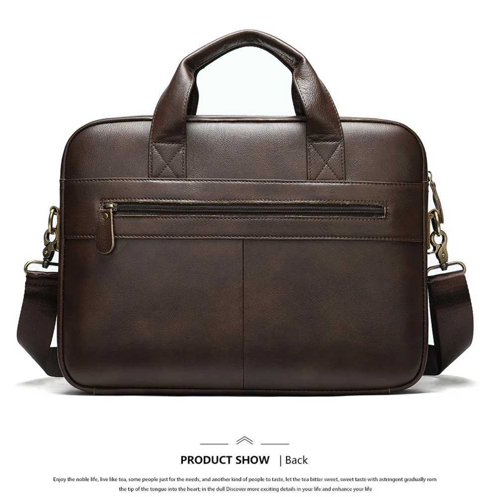 WESTAL Mens Bag Genuine Leather Men Briefcase for Laptop 14 Messenger Mens Leather Bag Business Portfolio for Document A4 7022 Z250220-1