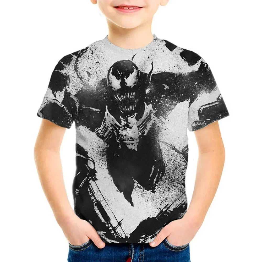4-14 Years Kids Boys Venom Short Sleeve 3D T-shirts Tops Clothes Baby Boys Print Tees Children Clothing Kids Outfit W250221