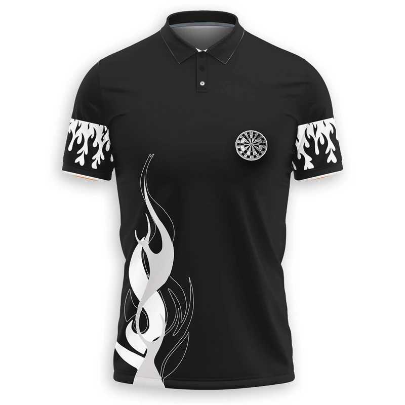Men's Polos Fashion Darts Graphic Polo Shirts Trend Summer Short Sleeve 3D Printed Lapel Button Polo Shirt Loose Breathable Mens Clothing z250222
