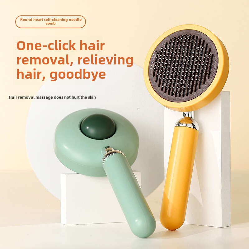 Cat brush, Cat Brush for Long or Short Haired Cats, Remove Loose Fur and Mats, Rounded Pins Reduces Painful Pulling, Not for Tangle and Curly Fur
