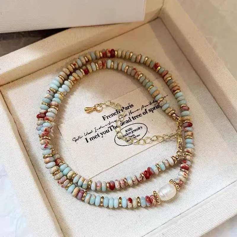 2024 New Trendy Natural Stone Freshwater Pearl Collar Chain Necklace Vintage Handmade Stylish Beads Jewelry Bijoux GiftXJ250222