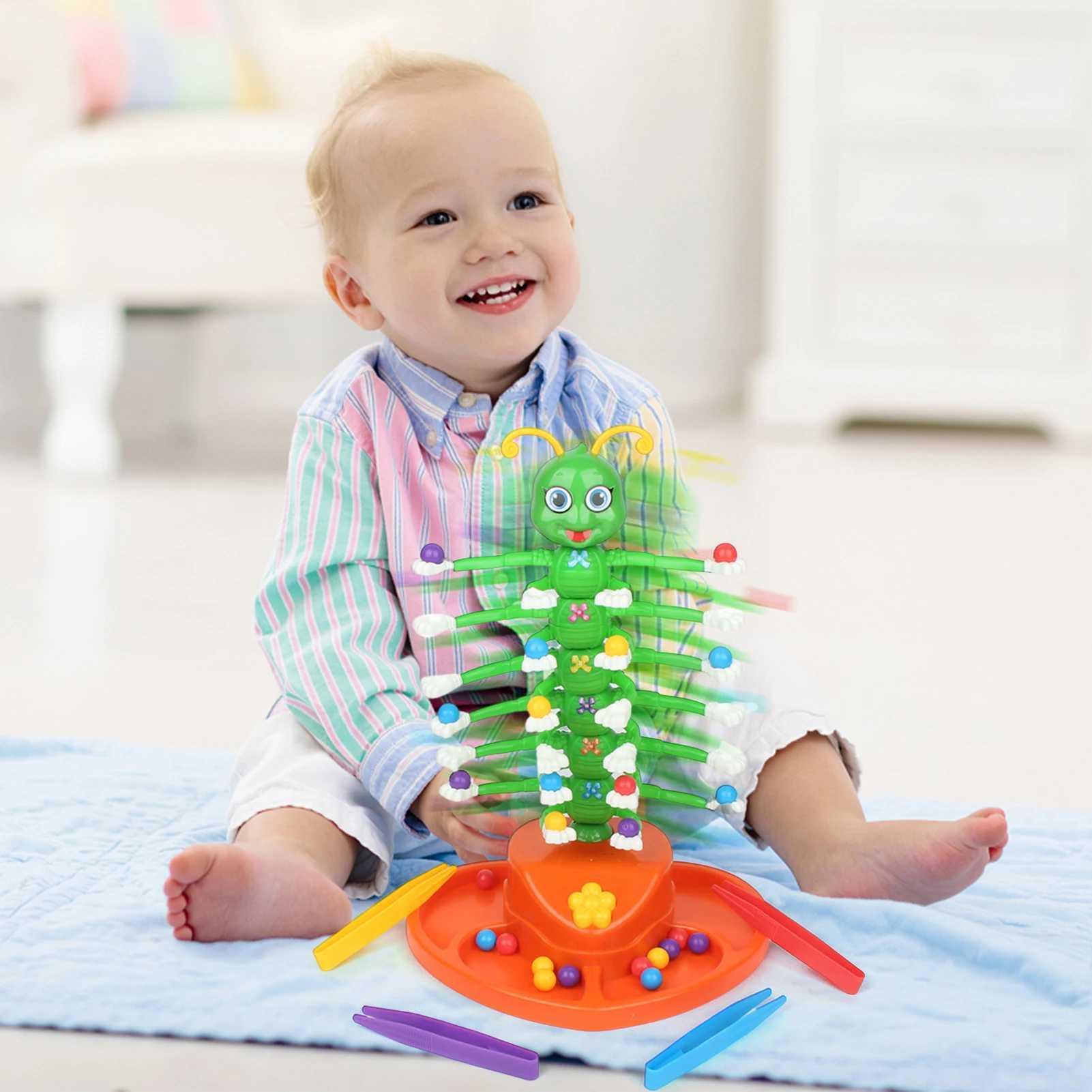 Electric Swing Dancing Fun Caterpillar Toy Novel Par Board With Sound Effect Compete To Place Colorful Bead Game Free shipping