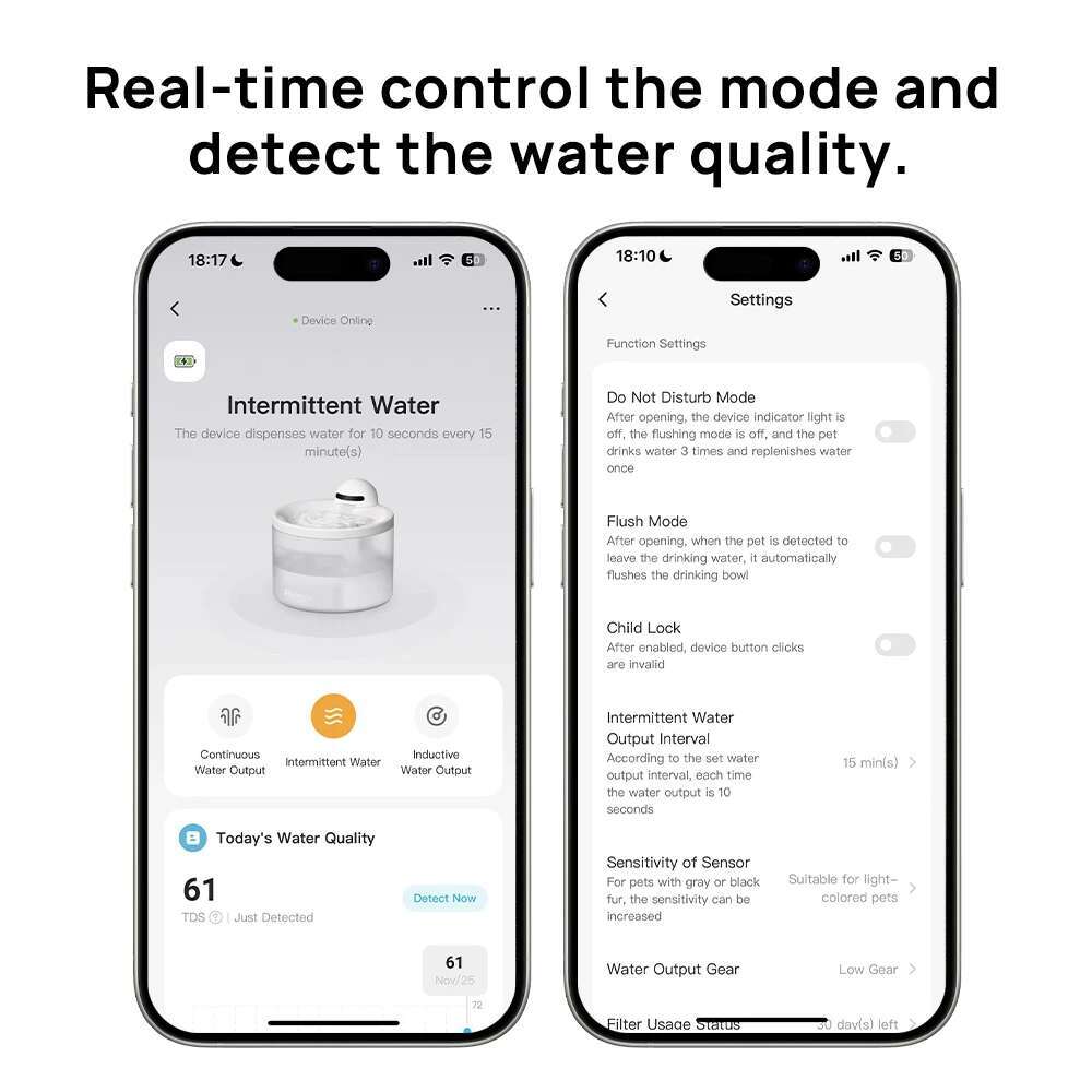 Cat Fountain 70mai Wireless Automatic Water Dispenser for Dog Cordless Pet Drinker with data analysis