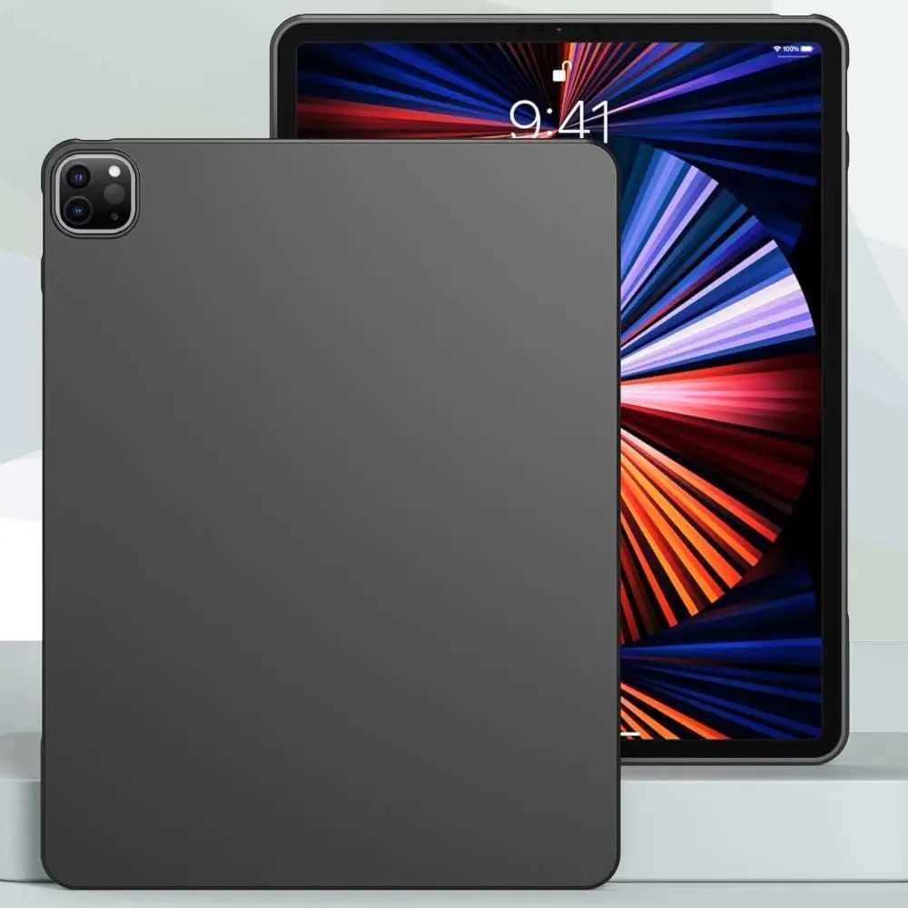 Soft Case For iPad Pro 12.9 inch 2020 2021 2022 A2232 A2461 A2437 Flexible Silicone TPU Black Protective Shell Back Cover M250221
