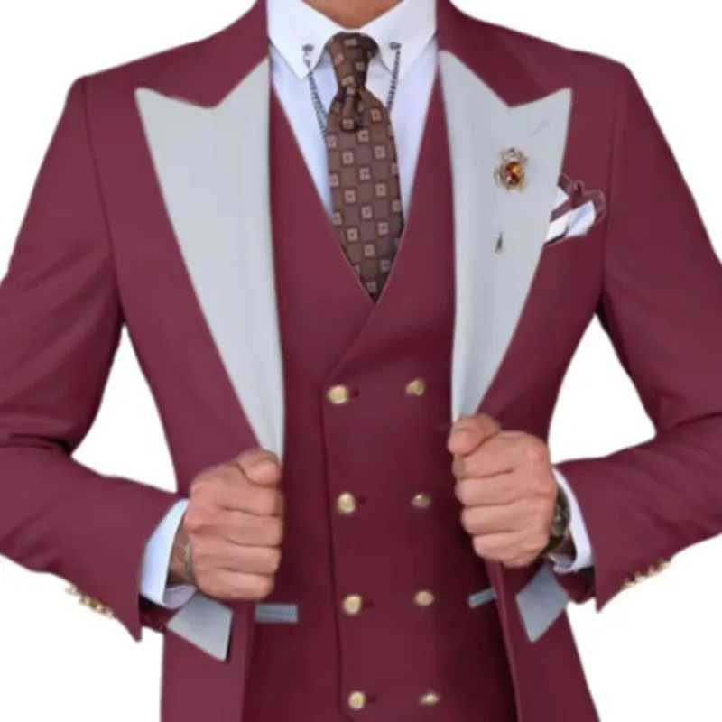 Mens Formal 3Piece Slim Fit Suit Blazer Vest And Pants Classical Style Groomsman Tuxedo Wedding dresses Formal Party Set PromXJ250222