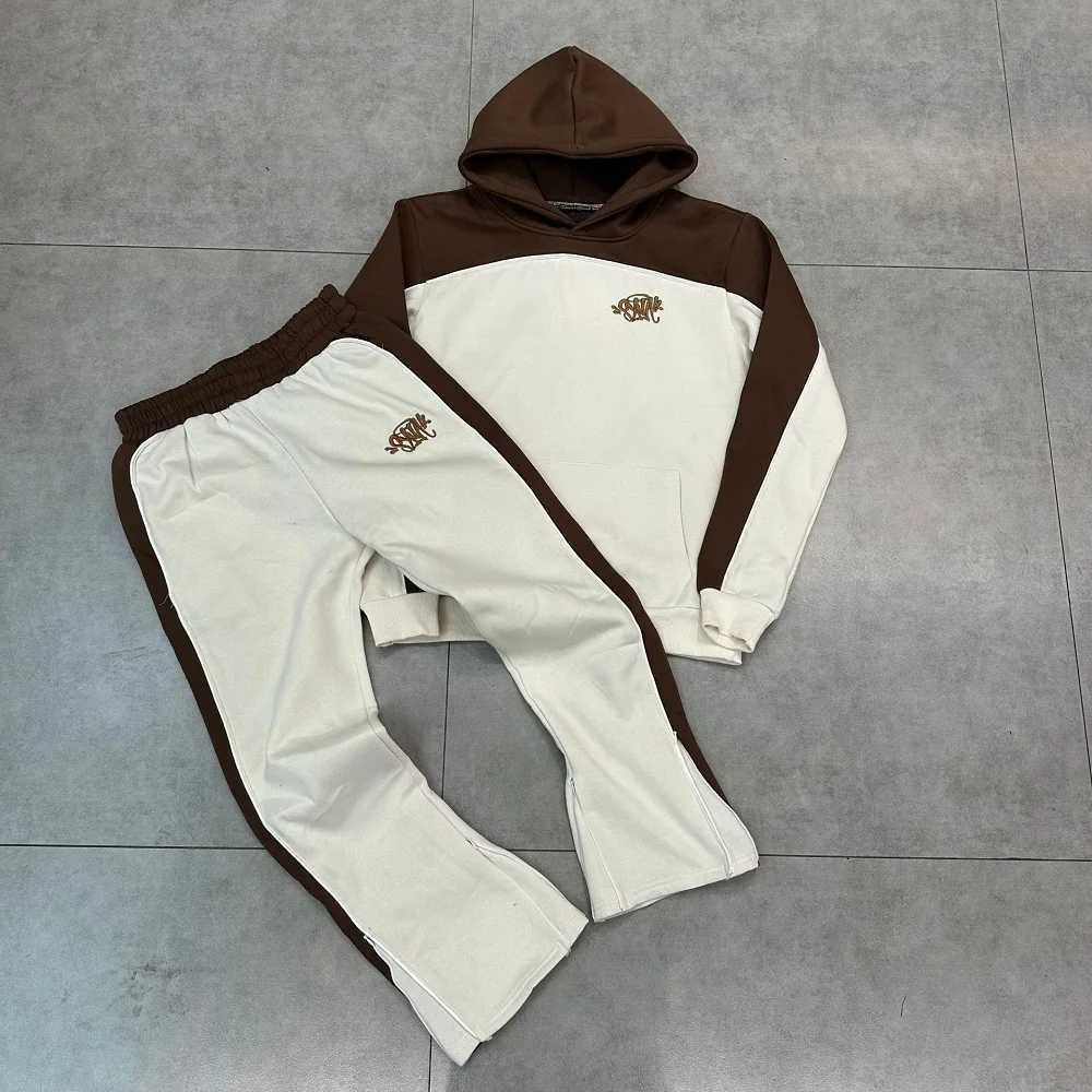 Sy Sweatshirt and Trousers Sports set Jogging Men fleece Hoodie Hooded Tops Pants Women Streetwear Coat Warm patchwork Tracksuit M250221