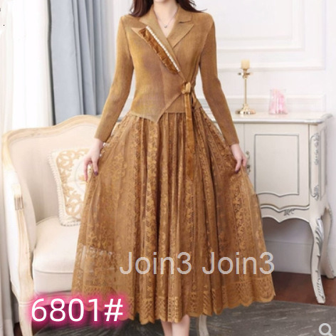 pleated autumn and winter new dress large skirt medium long style elegant long skirt
