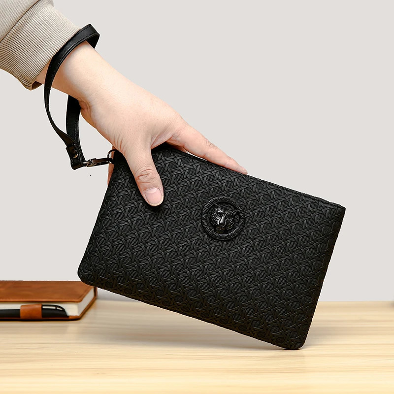 Fashion Business Men Day Clutch Phone Bag High Quality PU Leather Money Handbag Casual Male Cardholder Case 250213